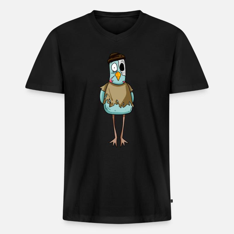Zombie Möwe - Männer Premium Bio T-Shirt mit V-Ausschnitt - Schwarz