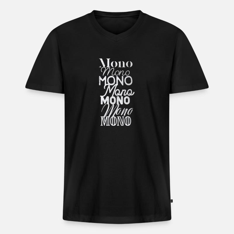 Mono - Männer Premium Bio T-Shirt mit V-Ausschnitt - Schwarz