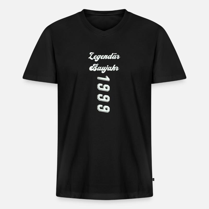 1999 - Männer Premium Bio T-Shirt mit V-Ausschnitt - Schwarz