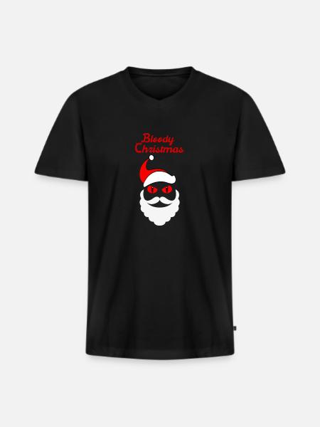 Bloody Christmas Merry Christmas Horror - Men's Premium Organic T-shirt with V-neck - black