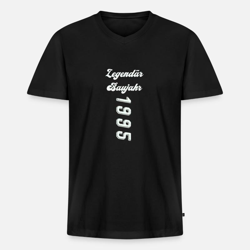 1995 - Männer Premium Bio T-Shirt mit V-Ausschnitt - Schwarz