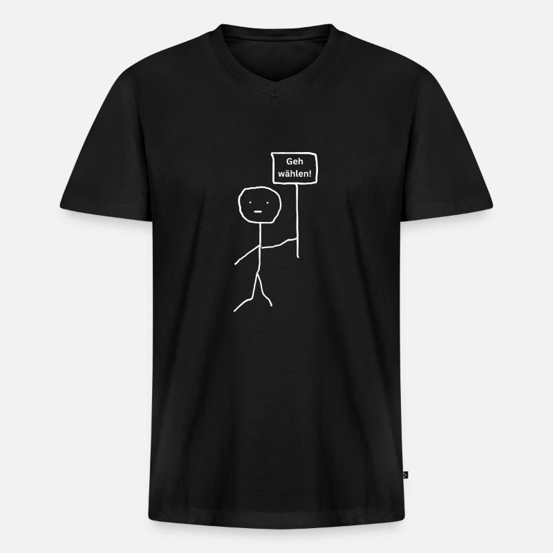 wählen - Männer Premium Bio T-Shirt mit V-Ausschnitt - Schwarz