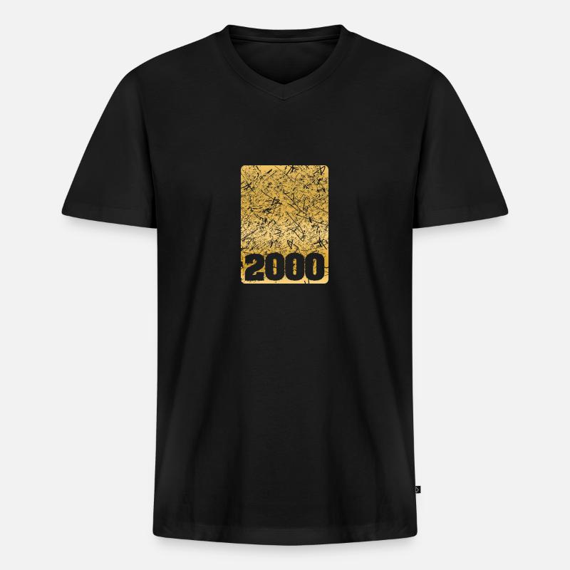 2000 - Männer Premium Bio T-Shirt mit V-Ausschnitt - Schwarz