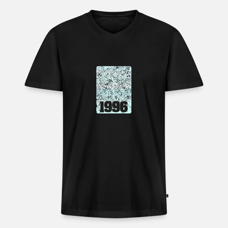 Nummer 1996 - Männer Premium Bio T-Shirt mit V-Ausschnitt - Schwarz