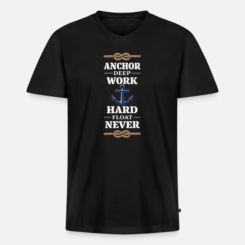 Seemannschaftsgeschenk Für Deckhand Ocean Work - Männer Premium Bio T-Shirt mit V-Ausschnitt - Schwarz