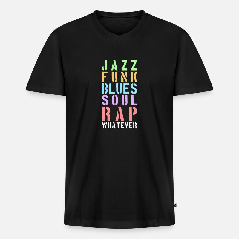 Whatever the music... - Männer Premium Bio T-Shirt mit V-Ausschnitt - Schwarz