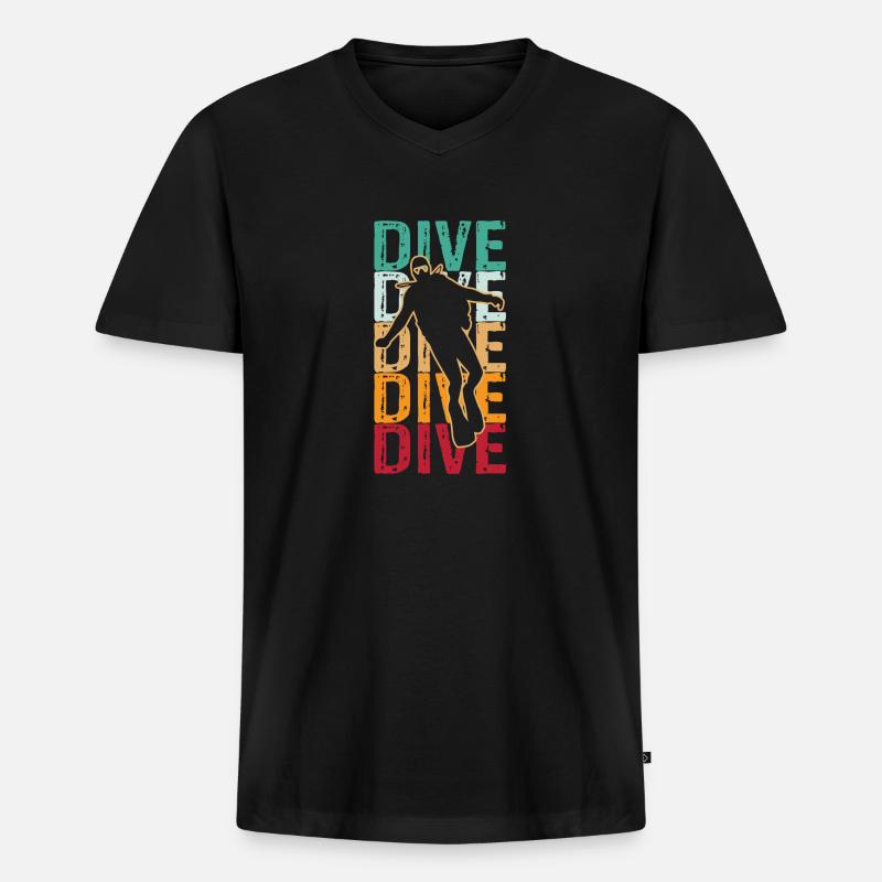 Tauchen Tauchen Tauchen - Männer Premium Bio T-Shirt mit V-Ausschnitt - Schwarz
