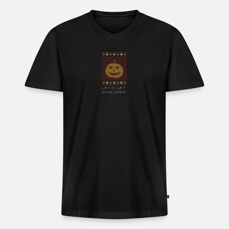 Halloween Let's Get Smashed - Männer Premium Bio T-Shirt mit V-Ausschnitt - Schwarz