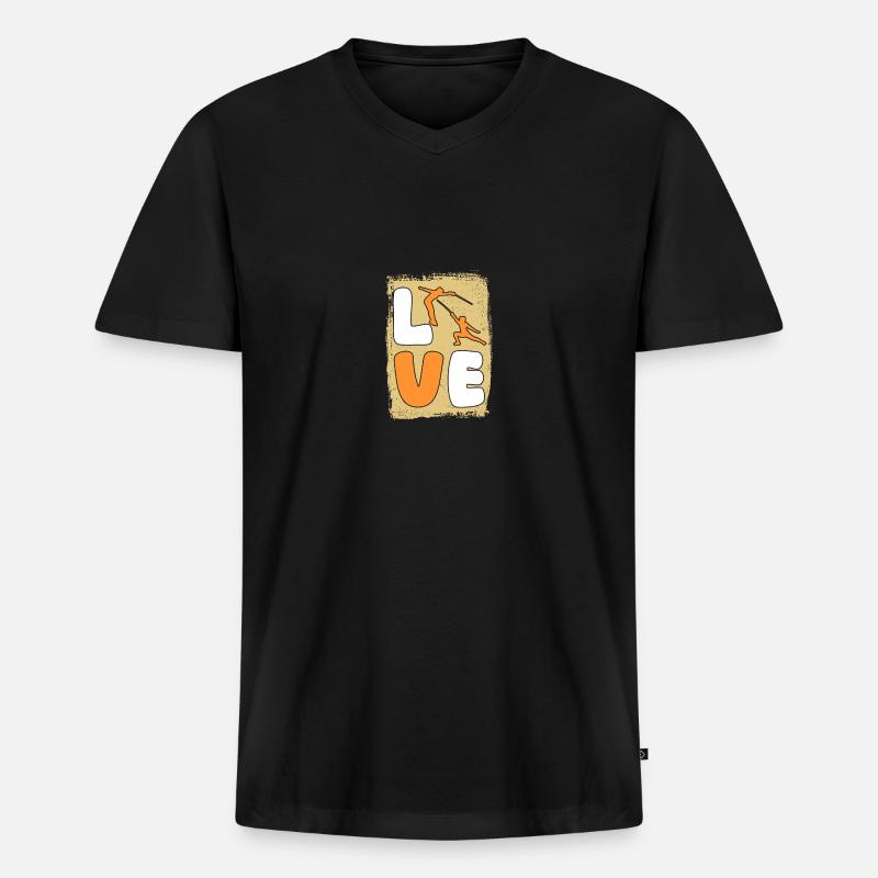 Fechter Fechten - Männer Premium Bio T-Shirt mit V-Ausschnitt - Schwarz