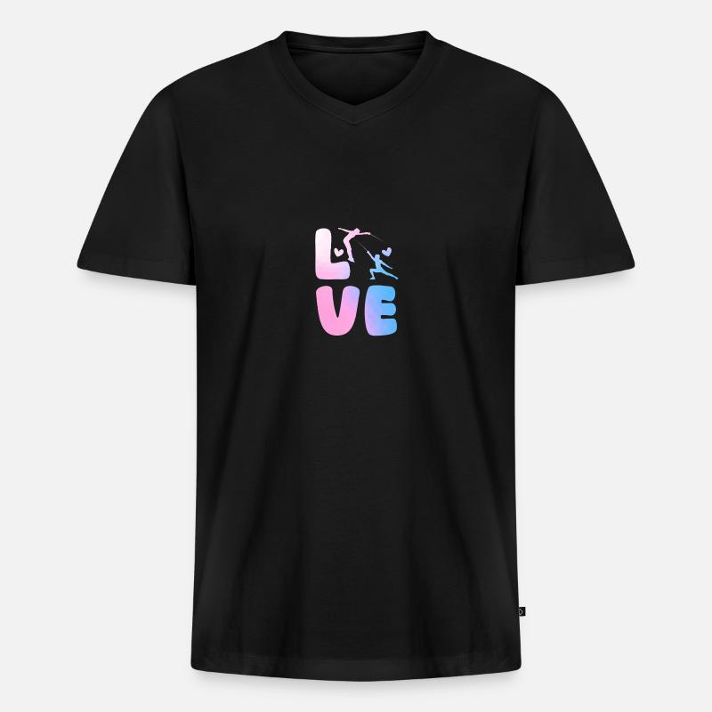 Fechter Fechten - Männer Premium Bio T-Shirt mit V-Ausschnitt - Schwarz