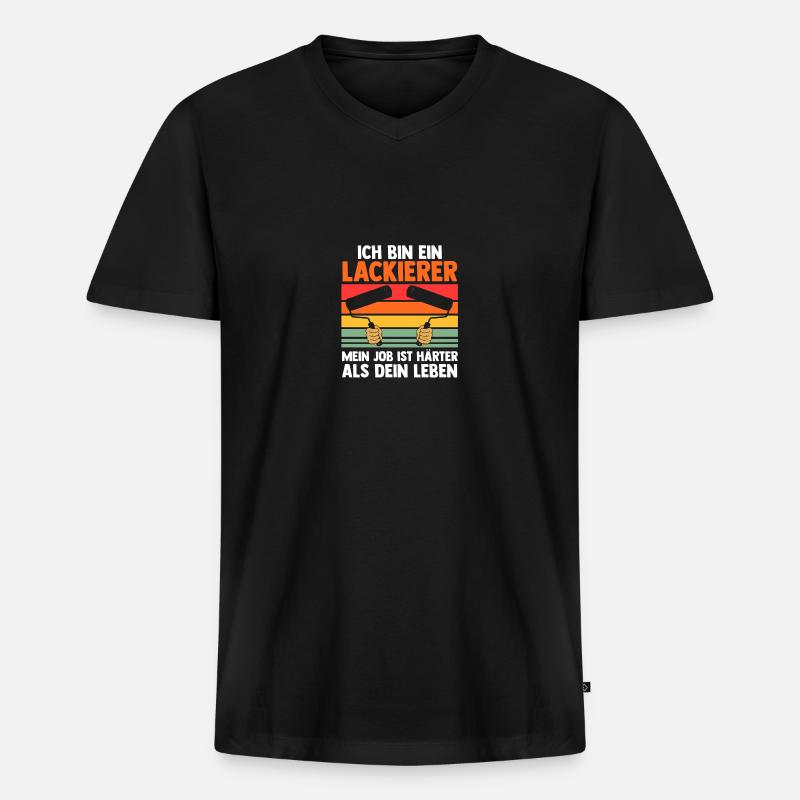 Car Painter Vehicle Painter Painter - Men's Premium Organic T-shirt with V-neck - black