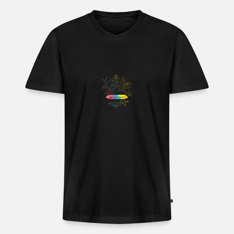 Harmonika Mundharmonika - Männer Premium Bio T-Shirt mit V-Ausschnitt - Schwarz