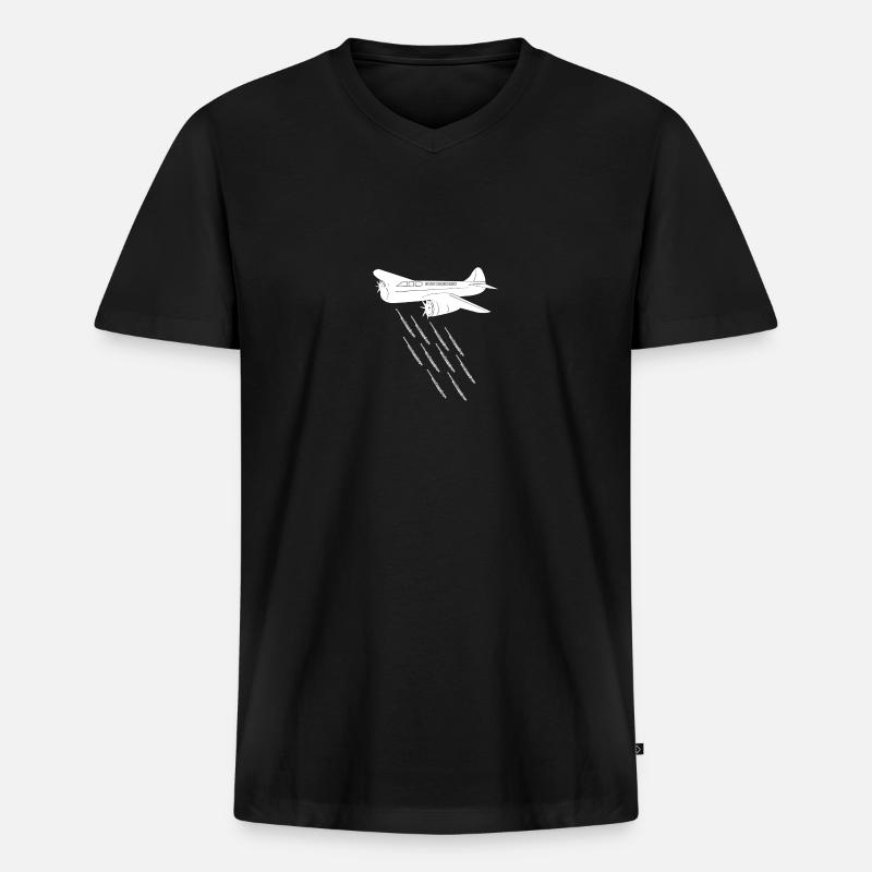 Flötist Querflöte - Männer Premium Bio T-Shirt mit V-Ausschnitt - Schwarz