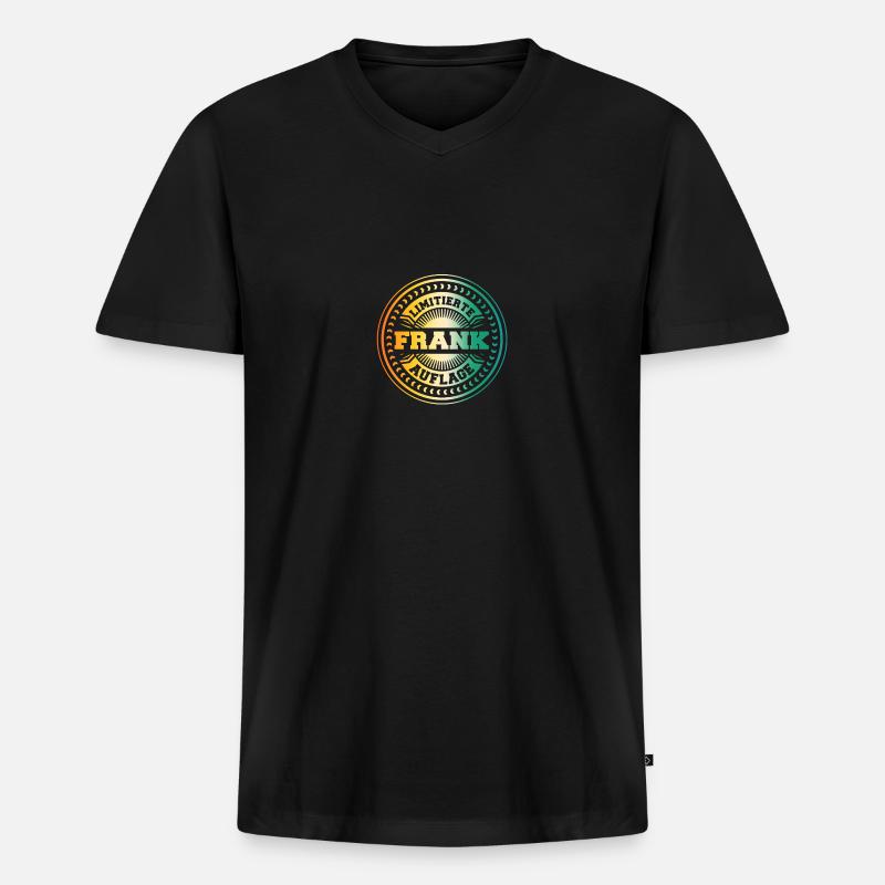 Frank - Männer Premium Bio T-Shirt mit V-Ausschnitt - Schwarz