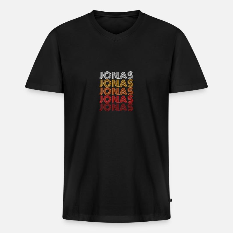 Jonas - Männer Premium Bio T-Shirt mit V-Ausschnitt - Schwarz