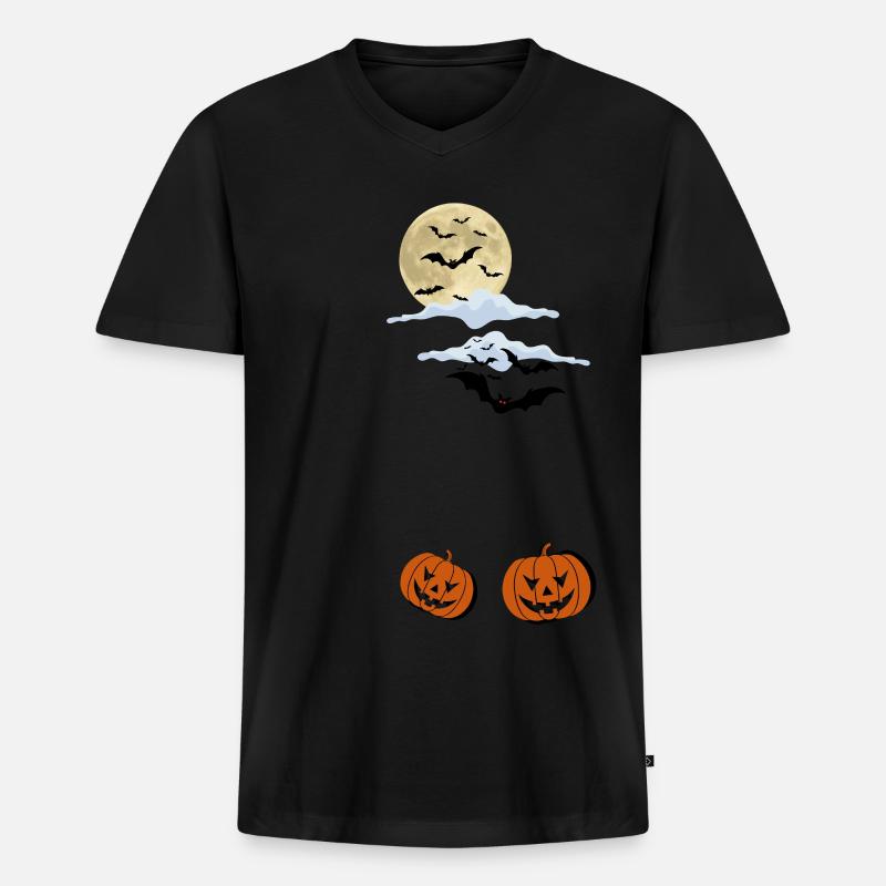 The night before Halloween - Männer Premium Bio T-Shirt mit V-Ausschnitt - Schwarz