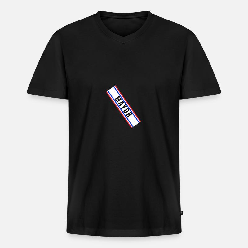 Mayor Sash Costume - Blue/Red - Männer Premium Bio T-Shirt mit V-Ausschnitt - Schwarz