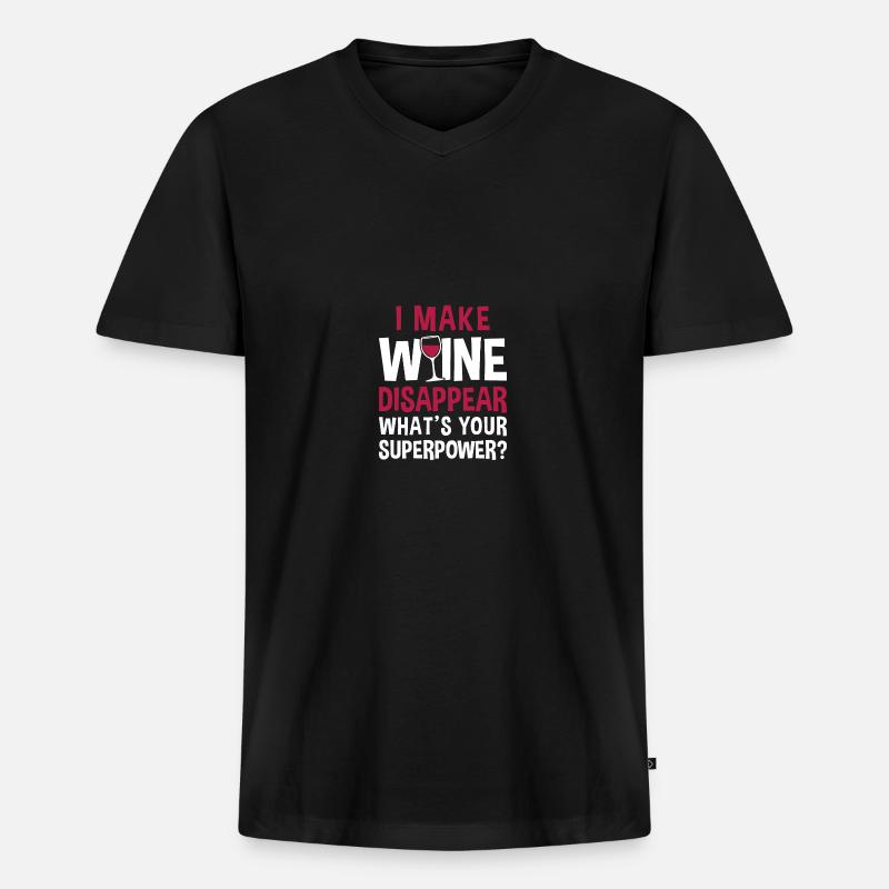 Day Drinking Wine Time - Männer Premium Bio T-Shirt mit V-Ausschnitt - Schwarz