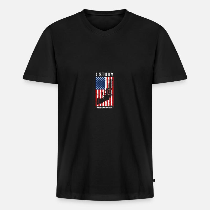 I Study Triggernometry - Männer Premium Bio T-Shirt mit V-Ausschnitt - Schwarz