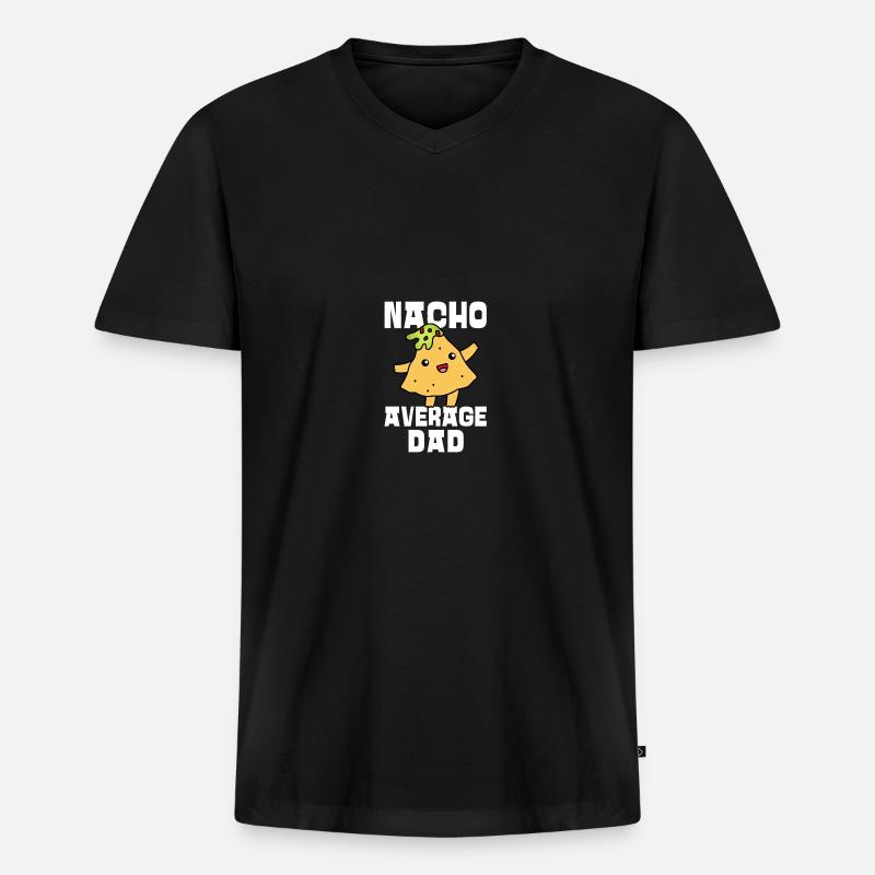 Nacho Average Dad - Männer Premium Bio T-Shirt mit V-Ausschnitt - Schwarz