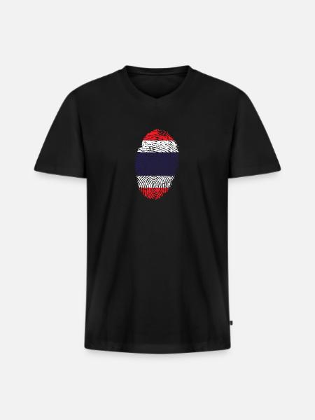 Fingerprint - Thailand - Men's Premium Organic T-shirt with V-neck - black