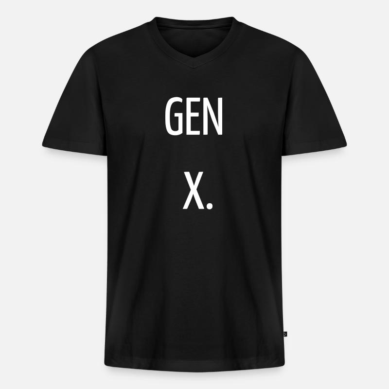 Generation X - Männer Premium Bio T-Shirt mit V-Ausschnitt - Schwarz