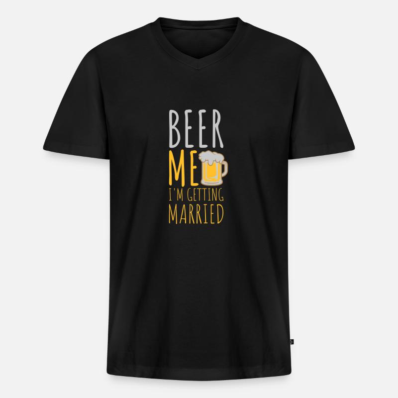 Beer Me Getting Married - Männer Premium Bio T-Shirt mit V-Ausschnitt - Schwarz