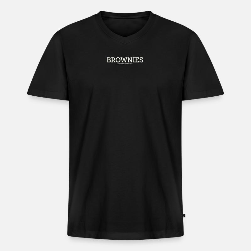 BROWNIES ARE MY ANARCHY - Männer Premium Bio T-Shirt mit V-Ausschnitt - Schwarz