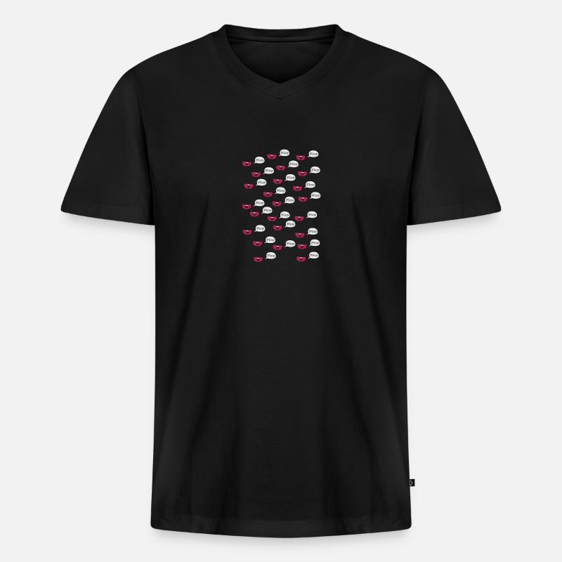 Bohnen - Männer Premium Bio T-Shirt mit V-Ausschnitt - Schwarz