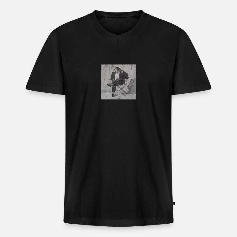 8C662CFF 1AAF 47E6 B5FD CD4E92BFBA4B - Men's Premium Organic T-shirt with V-neck - black