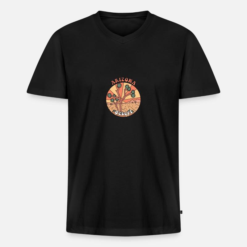 Arizona Wüste - Männer Premium Bio T-Shirt mit V-Ausschnitt - Schwarz