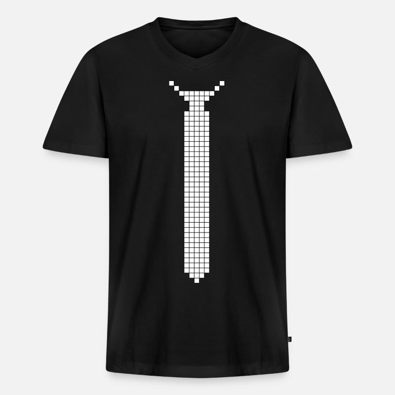 Krawatte - Männer Premium Bio T-Shirt mit V-Ausschnitt - Schwarz