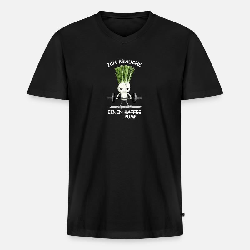 Gym - Männer Premium Bio T-Shirt mit V-Ausschnitt - Schwarz
