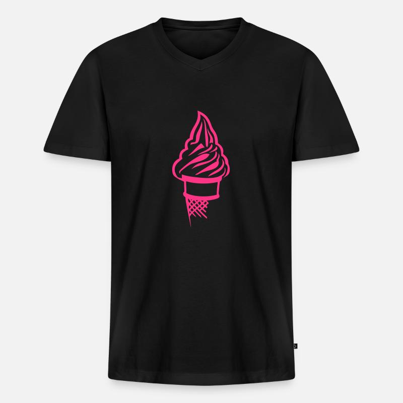 Eis Eis-Kegel 18 - Männer Premium Bio T-Shirt mit V-Ausschnitt - Schwarz