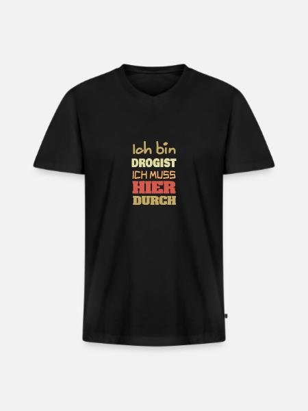 Drogist - Männer Premium Bio T-Shirt mit V-Ausschnitt - Schwarz