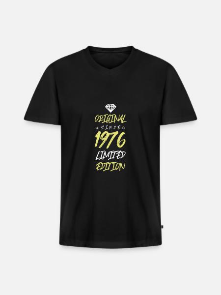 1976 Édition limitée - T-shirt encolure en V Premium bio Homme - noir