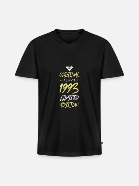 1993 Limited Edition - Men's Premium Organic T-shirt with V-neck - black