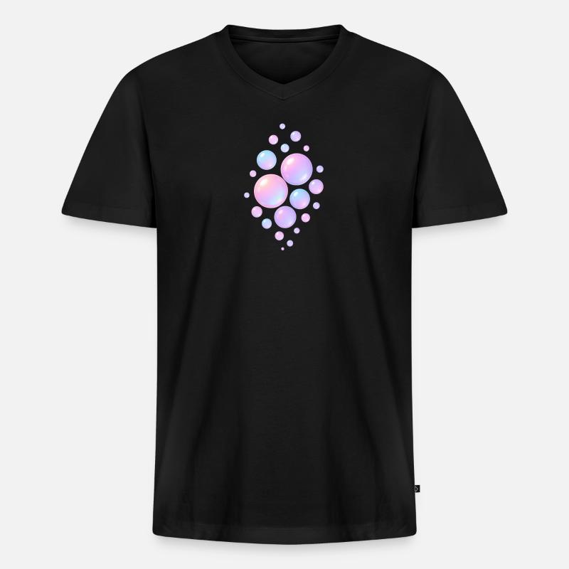 Dreamy Bubbles - Männer Premium Bio T-Shirt mit V-Ausschnitt - Schwarz