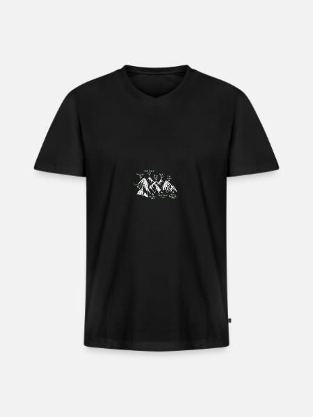 The Seven Summits - Men's Premium Organic T-shirt with V-neck - black