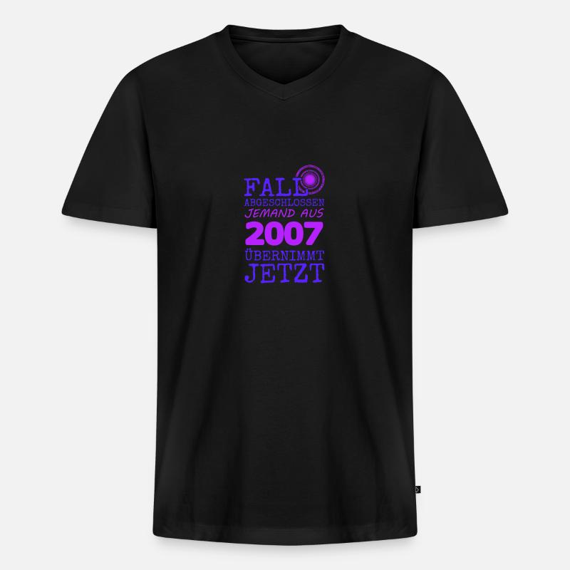 2007 - Männer Premium Bio T-Shirt mit V-Ausschnitt - Schwarz