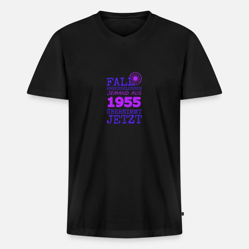 Fall 1955 - Männer Premium Bio T-Shirt mit V-Ausschnitt - Schwarz