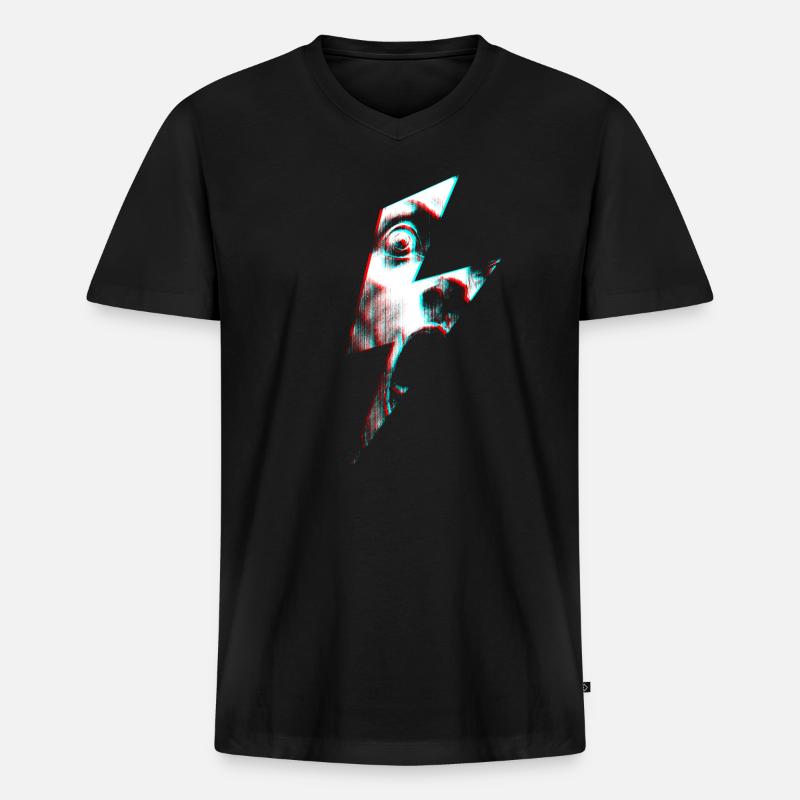 Geblitzte Rotverschiebung - Männer Premium Bio T-Shirt mit V-Ausschnitt - Schwarz