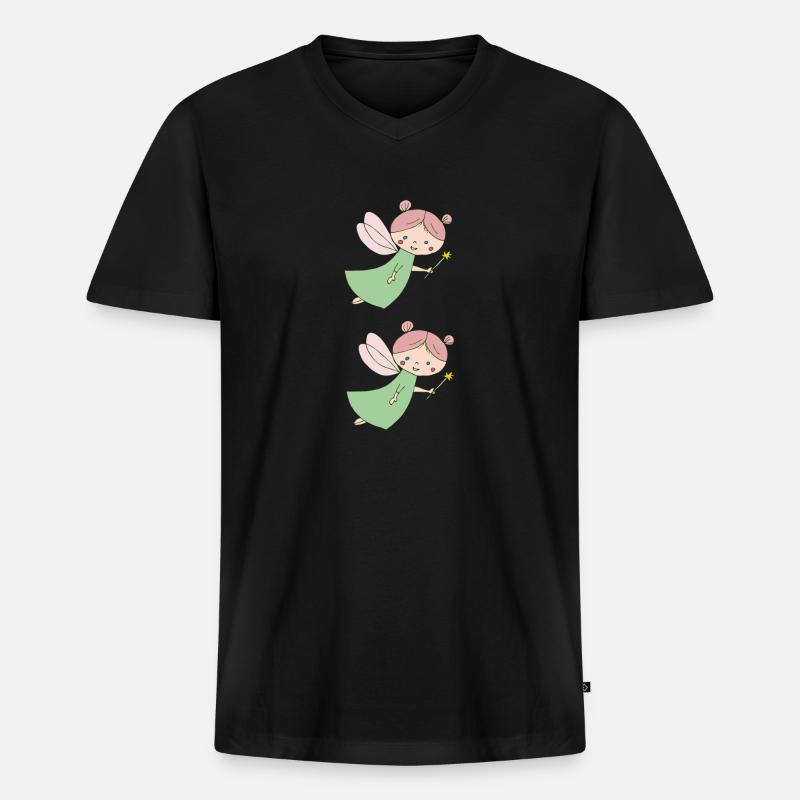 fee doppelt - Männer Premium Bio T-Shirt mit V-Ausschnitt - Schwarz