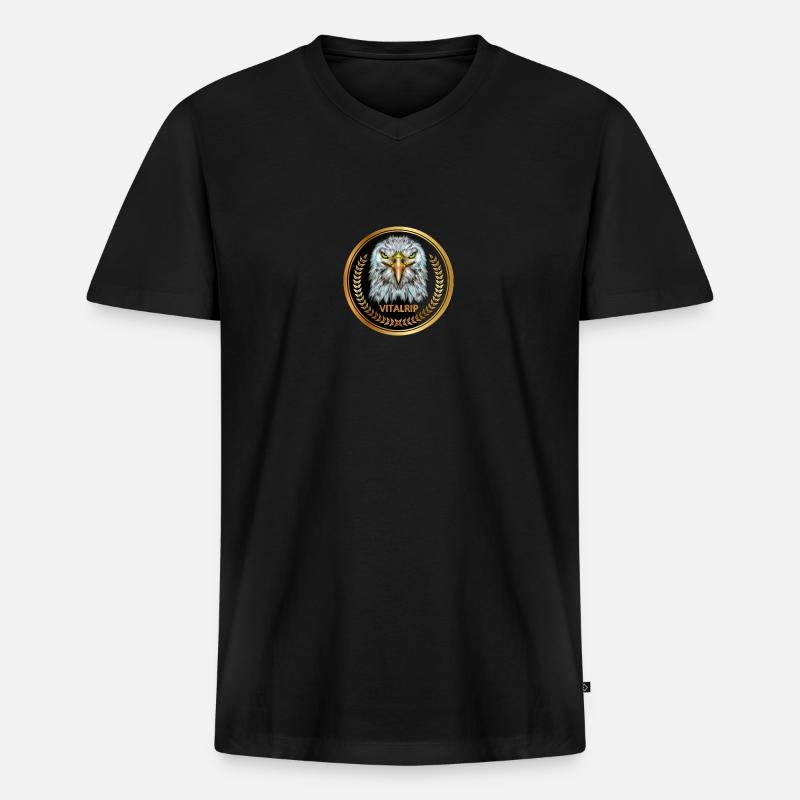 Eagle Logo schnell - Männer Premium Bio T-Shirt mit V-Ausschnitt - Schwarz