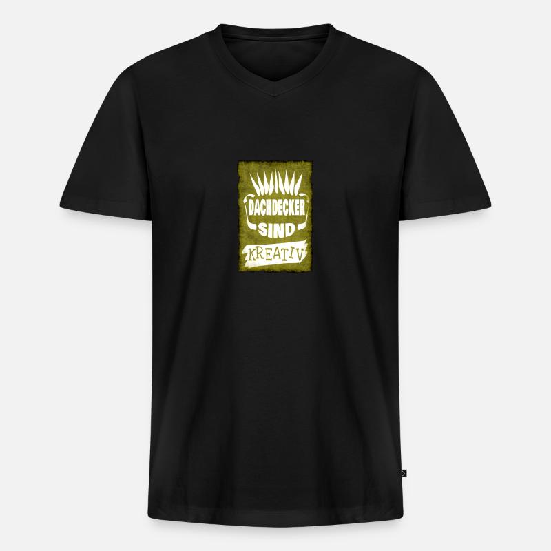 Dachdecker - Männer Premium Bio T-Shirt mit V-Ausschnitt - Schwarz
