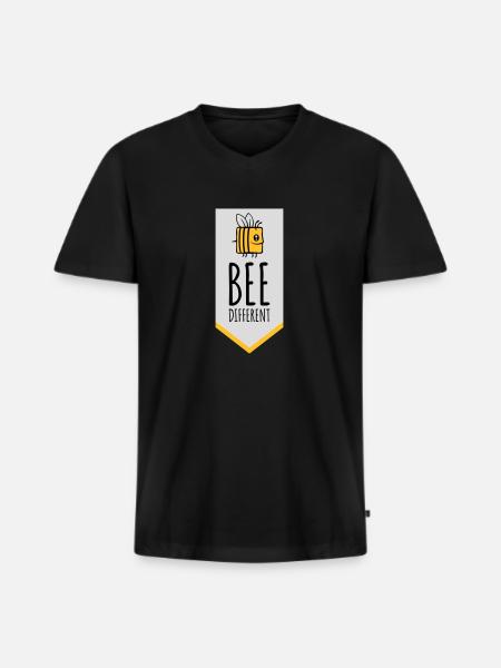 bee citation différente - T-shirt encolure en V Premium bio Homme - noir