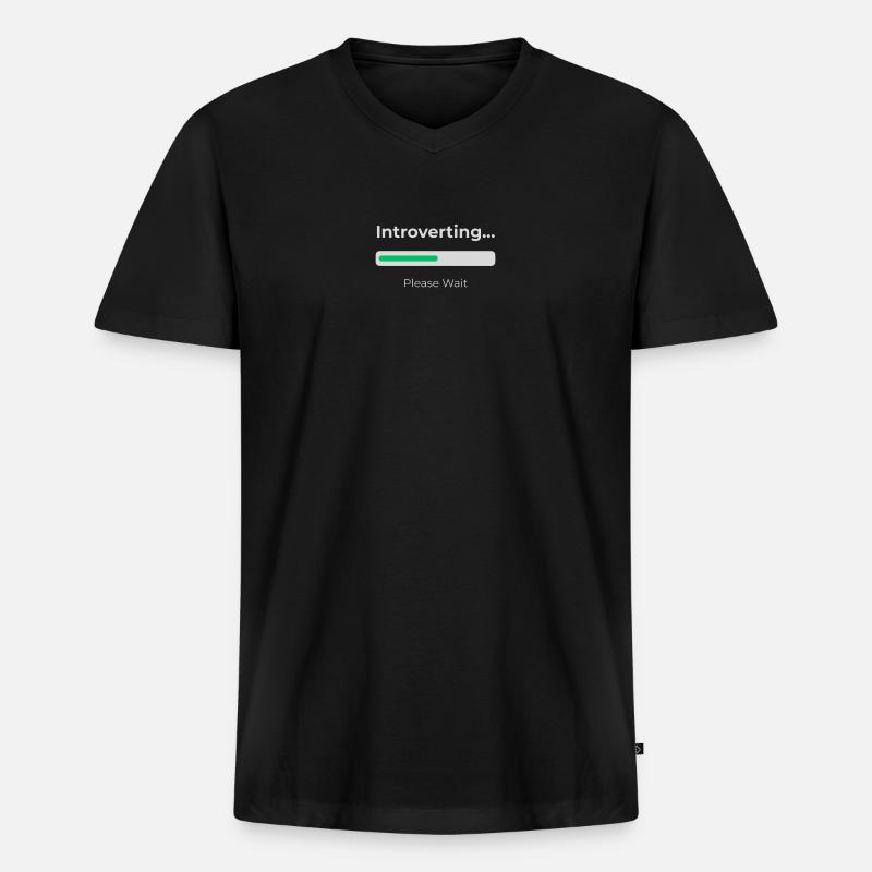 Introvert Loading  - Männer Premium Bio T-Shirt mit V-Ausschnitt - Schwarz