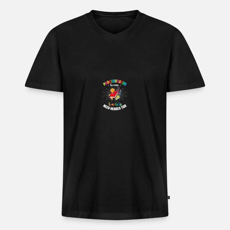Lehrerassistent Paraprofessional Paraeducator - Männer Premium Bio T-Shirt mit V-Ausschnitt - Schwarz