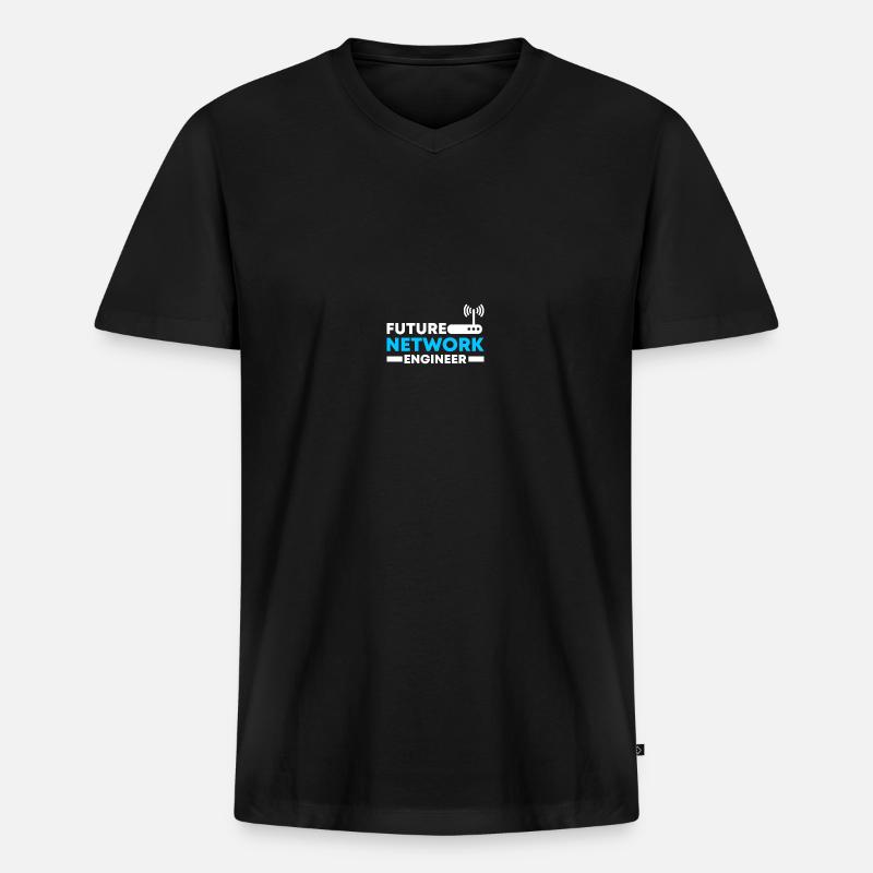 Computer-Netzwerktechnik Netzwerkingenieur - Männer Premium Bio T-Shirt mit V-Ausschnitt - Schwarz