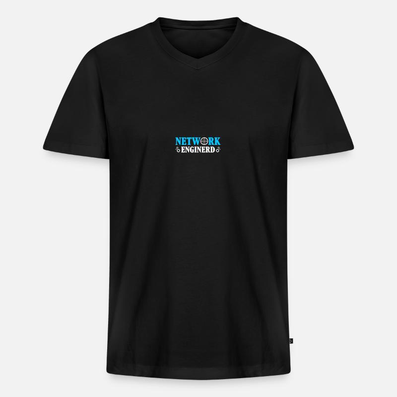 Computer-Netzwerktechnik Netzwerkingenieur - Männer Premium Bio T-Shirt mit V-Ausschnitt - Schwarz